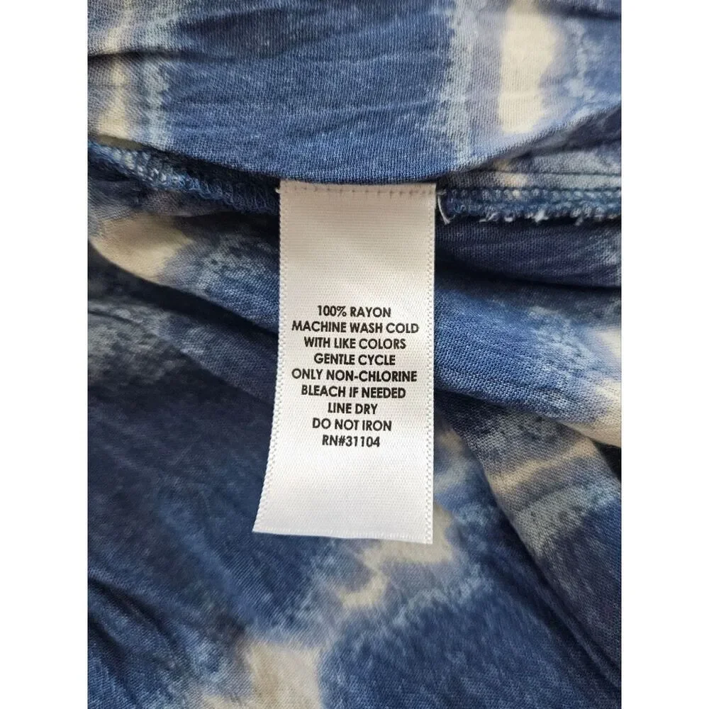 Kim Rogers Blue Tie-dye Tiered Maxi Skirt Size M